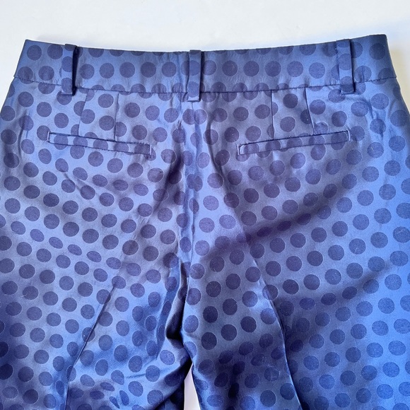 J Crew Navy Blue Polka Dot City Fit Skimmer Pants Trousers Size 0 - Picture 4 of 5